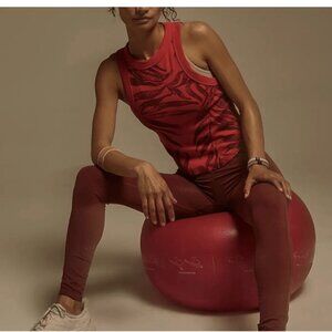 Free People Movement tropical orange open back cropped tank size small